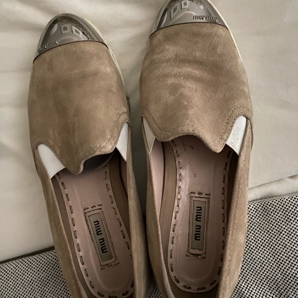 Miu Miu metal cap toe slip-ons
